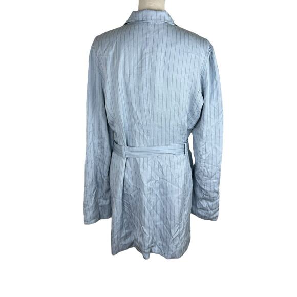 MAJORELLE Oakwood Belted Blazer Mini Dress in Powder Blue Deep V-Neck Size XL - Picture 4 of 7